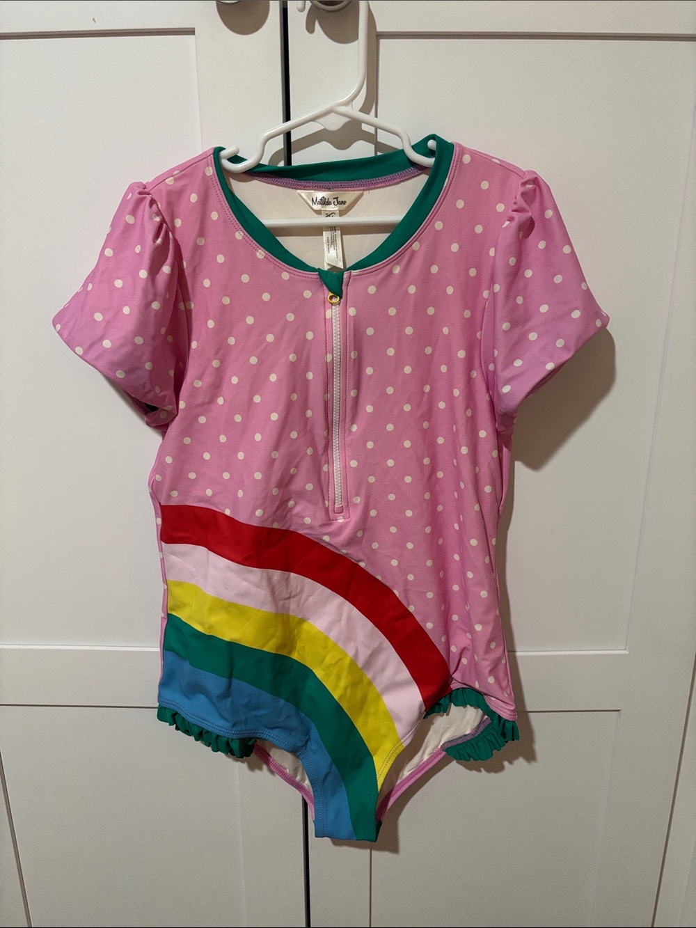 Matilda Jane Pink Polka Dot Rainbow  One-Piece Swimsuit